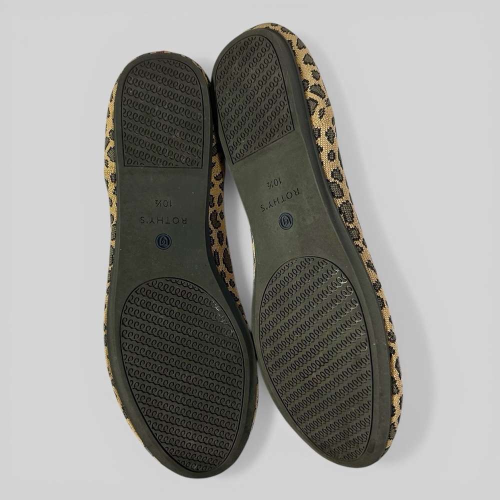 Rothy’s The Flat Classic Cheetah Print Knit Ballet Flats Shoes Women’s 10.5 - Picture 12 of 14